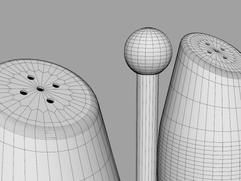 Steel Salt and Pepper Shakers 3D Model