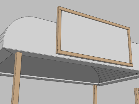 Деревянная стойка уличного рынка 3D Модель