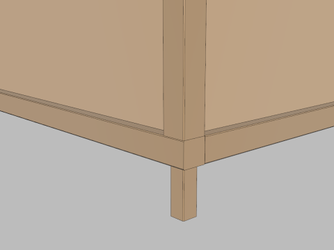 Деревянная стойка уличного рынка 3D Модель