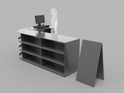 Super Market Cashier Counter 3Dモデル
