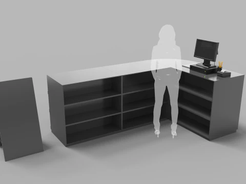 Super Market Cashier Counter 3D Model