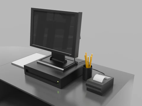 Super Market Cashier Counter 3D Model