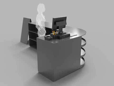 Super Market Cashier Counter 3D Model