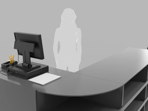 Super Market Cashier Counter 3D Model