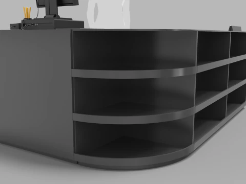 Super Market Cashier Counter 3D Model