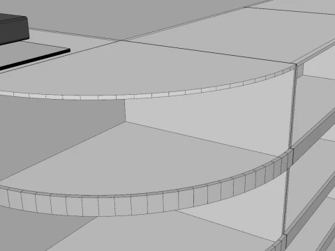 Super Market Cashier Counter 3D Model