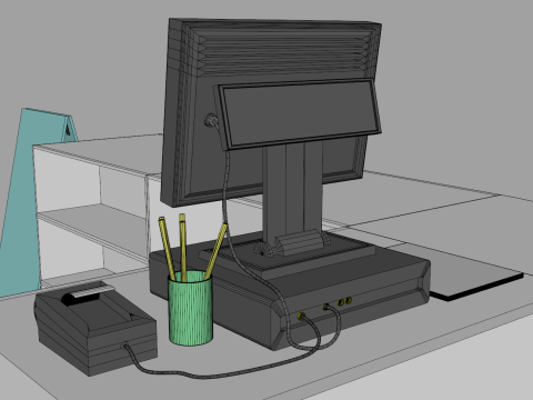 Super Market Cashier Counter 3Dモデル