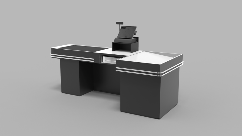 Supermarket Checkout Counter Cashier 3D Model .c4d .max .obj .3ds .fbx .stl .blend