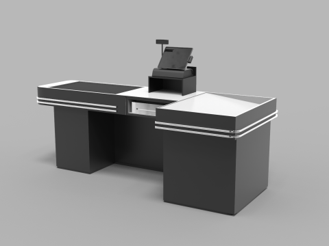 Supermarket Checkout Counter Cashier 3D 模型