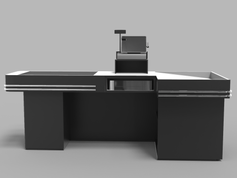 Supermarket Checkout Counter Cashier 3D Model