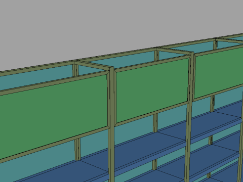 Supermarket Gondola Rack 3D 模型