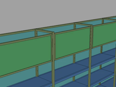 Supermarket Gondola Rack 3D Model