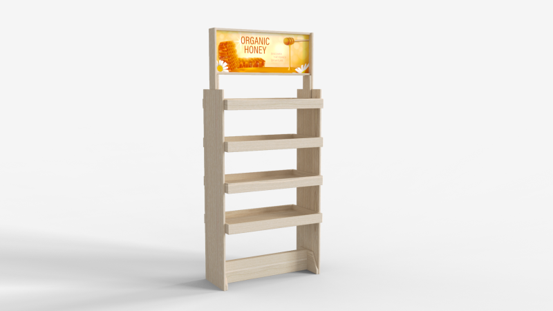 Supermarket Wooden Display 3D मॉडल .c4d .max .obj .3ds .fbx .stl .blend 