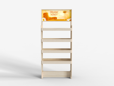 Supermarket Wooden Display 3D मॉडल