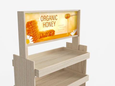 Supermarket Wooden Display 3D मॉडल