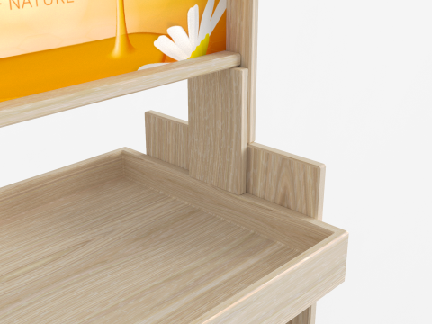 Supermarket Wooden Display 3D मॉडल