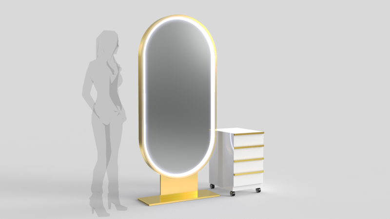 Tall Rounded Salon Mirror 3D 모델 .c4d .max .obj .3ds .fbx .stl .blend