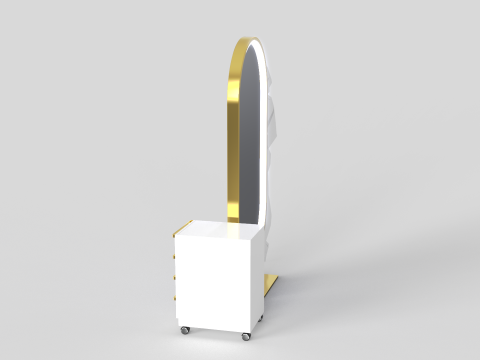 Tall Rounded Salon Mirror 3D 모델