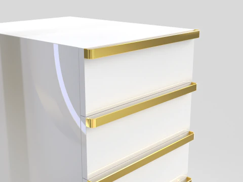 Tall Rounded Salon Mirror 3D Model