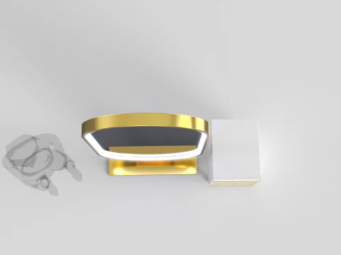 Tall Rounded Salon Mirror 3D Model