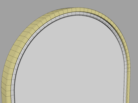 Tall Rounded Salon Mirror 3D 모델