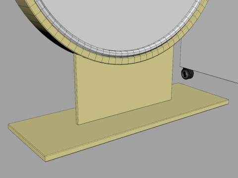 Tall Rounded Salon Mirror 3D Model