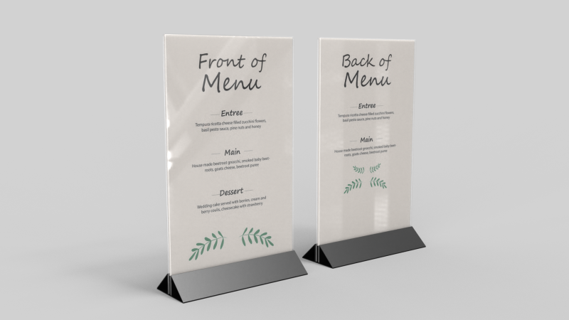 Tent Card Menu Modèle 3D .c4d .max .obj .3ds .fbx .stl .blend