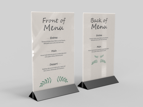 Tent Card Menu Modèle 3D