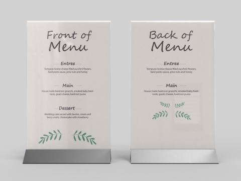 Tent Card Menu Model 3D