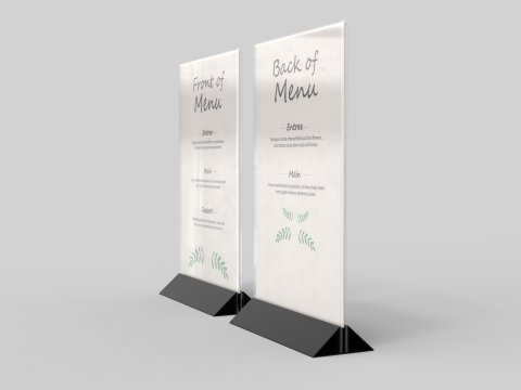 Tent Card Menu Model 3D