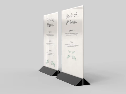 Tent Card Menu 3D Model