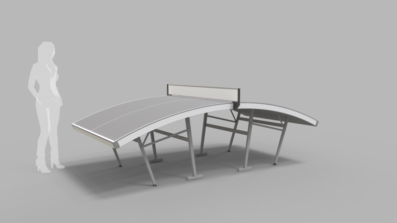 Teqball Table Modello 3D .c4d .max .obj .3ds .fbx .stl .blend 