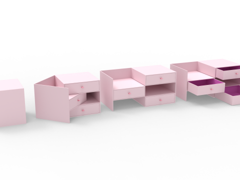 Three Drawers Gift Box Modelo 3D