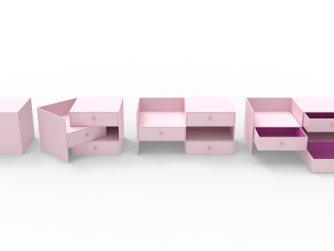 Three Drawers Gift Box 3D 模型