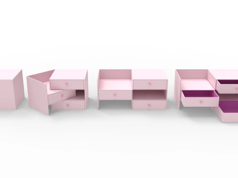 Three Drawers Gift Box 3D Model