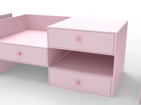 Three Drawers Gift Box 3D Model