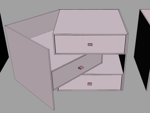 Three Drawers Gift Box 3D 模型