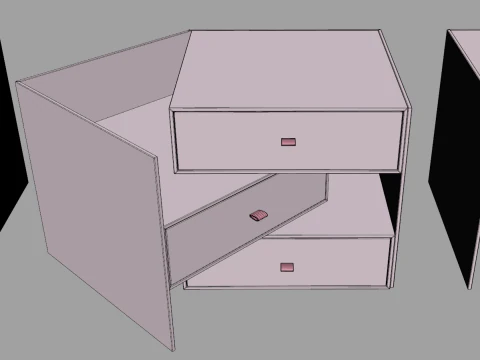 Three Drawers Gift Box 3D Model