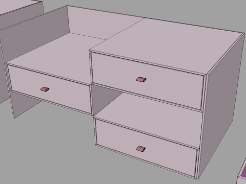 Three Drawers Gift Box 3D 模型