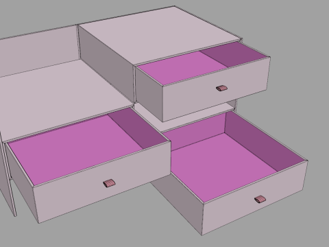 Three Drawers Gift Box 3D 模型