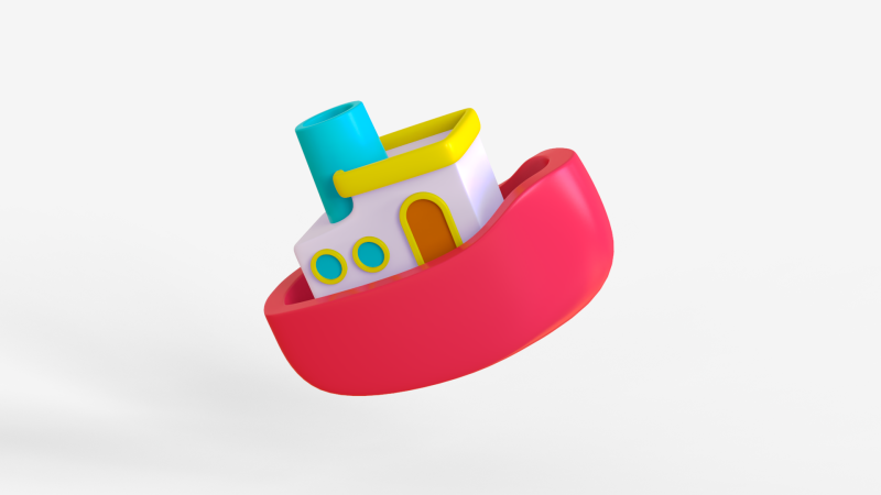 Toon Boat Model 3D .c4d .max .obj .3ds .fbx .stl .blend 