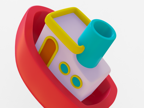 Toon Boat Model 3D