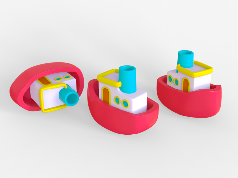 Toon Boat Model 3D