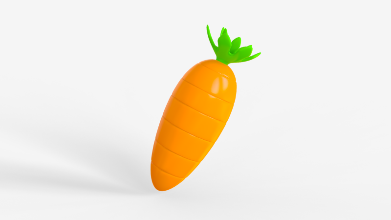 Toon Carrot 3D Model .c4d .max .obj .3ds .fbx .stl .blend 
