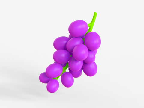 Toon Grapes 3D 模型