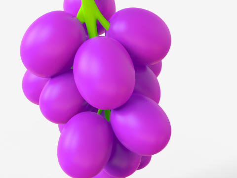 Toon Grapes 3D 模型