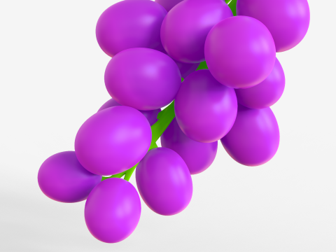 Toon Grapes 3D 模型