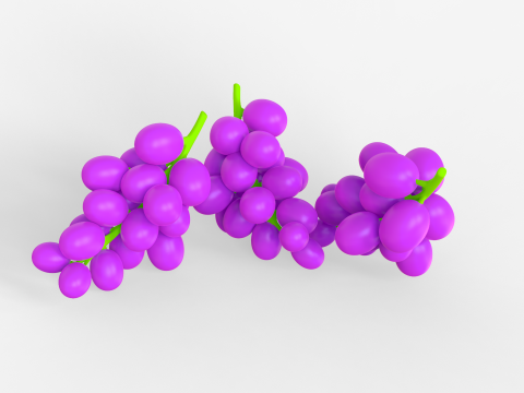 Toon Grapes 3D 模型