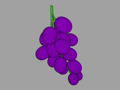 Toon Grapes 3D 模型