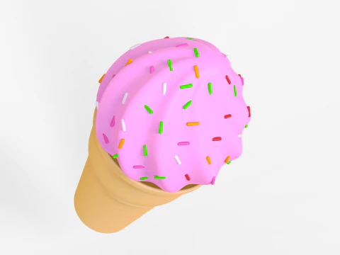Toon Ice Cream 3D Model